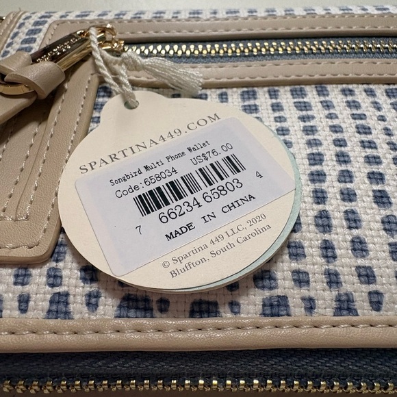 Spartina 449 Tan and Cream Patterned Wristlet - Picture 4 of 6